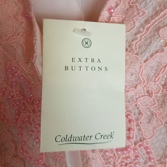Coldwater Creek Light Pink Lace Button-up Cardigan Top Size Small - Picture 6 of 8
